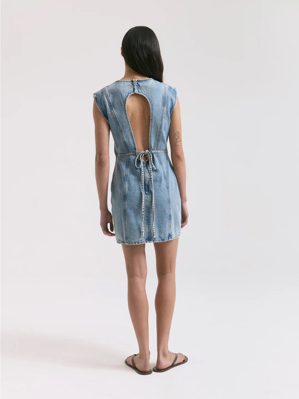 DALA Denim Open Back Mini Dress Size 28 (see photos for actual colorway) - Picture 2 of 6